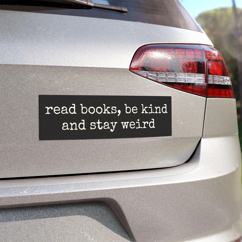 Bumpersticker lezer, grappige automagneet, bumpersticker, cadeaus voor geeks, boeksticker, lees verboden boeken, cadeaus voor lezers, Weirdcore afbeelding 4