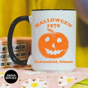 Halloween Haddonfield Coffee Mug, Michael Myers, Halloween Coffee Mug, Goth Mug, Horror Movie Gift, Horror Movie Fan, Horror Movie Mug