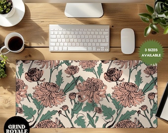Boho Retro Floral Desk Mat, Boho Desk Mat,Gamer Desk Mat, Gaming Desk Mat, Large Desk Mat, Desk Accessories,Boho Office,Home Office