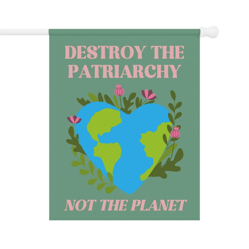 Save the Planet Garden Flag, Summer Garden Flag, Feminist Garden Flag, Spring Garden Flag, Gifts for Gardeners,Porch Flag, Liberal Flag image 6