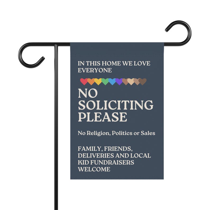 No Soliciting Garden Flag, Go Away Garden Flag, Funny Yard Flag, Floral ...