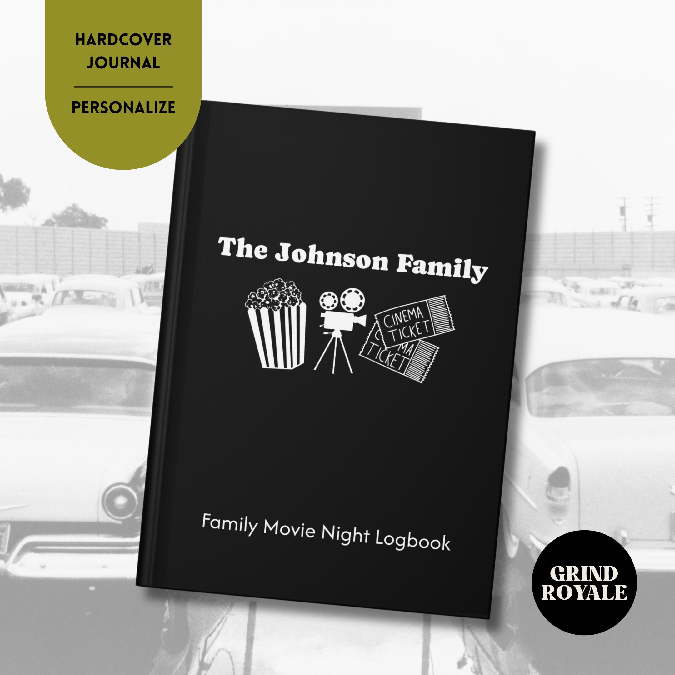 Custom Family Movie Night Logbook Journal, Movie Lover Gift, Movie Critic Journal, Movie Tracker, Personalized Journal,Movie Review Journal