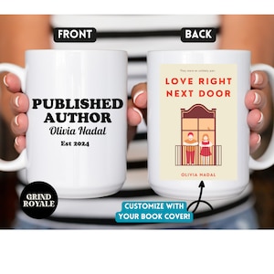 Personalized Author Mug, Published Author Gift, Custom Writer Gift, Future Bestselling Author, Bookish Coffee Mug Book Cover Custom Name Cup