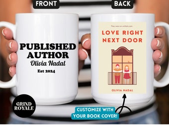 Personalized Author Mug, Published Author Gift, Custom Writer Gift, Future Bestselling Author, Bookish Coffee Mug Book Cover Custom Name Cup