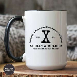 X-Files Coffee Mug, X-Files Gift, Xfiles, Paranormal, Geeky Gift, Truth is Out There, Alien Mug, Scully and Mulder, Fox Mulder, Dana Scully