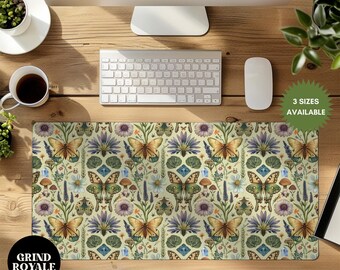 Cottagecore Desk Mat, Botanical Desk Mat, Gamer Desk Mat, Gaming Desk Mat, Large Desk Mat, Desk Accessories, Whimsigoth, Cottagecore