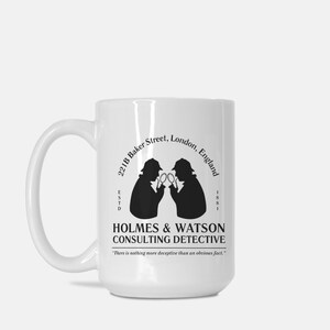 Sherlock Holmes-mok, boekenmok, literatuurcadeau, cadeau voor boekenliefhebber, Benedict Cumberbatch, John Watson, Mystery, 221B Baker Street afbeelding 2