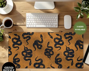 Boho Celestial Whimsigoth Snake Desk Mat, Boho Desk Mat,Gamer Desk Mat, Gaming Desk Mat, Large Desk Mat, Desk Accessories,Home Office