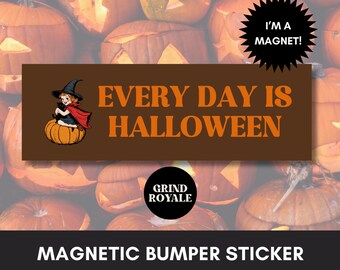 Halloween Bumper Car Magnet, Funny Goth Bumper Sticker, Funny Bumper Sticker,Bumper Sticker,Unhinged Stickers,Goth Sticker, Horror Lover