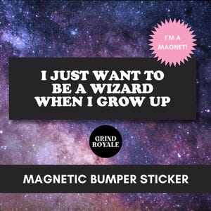 Funny Wizard Bumper Car Magnet, Car Magnet Funny, Funny Bumper Sticker,Bumper Sticker,Unhinged Stickers, Weirdcore, Fantasy Books