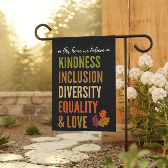 Fall Kindness Garden Flag, Autumn Garden Flag,Thanksgiving House Banner,Fall Yard Flag, Fall Garden Flag,Fall Garden Decor,Liberal Yard Flag