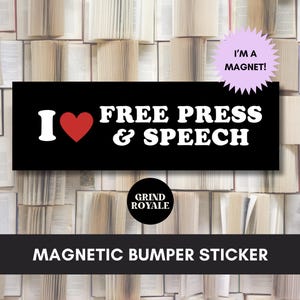 I Love Free Speech Liberal Bumper Magnet, Social Justice Bumper Sticker, Funny Bumper Sticker,Political Bumper Sticker, Anti Trump Sticker