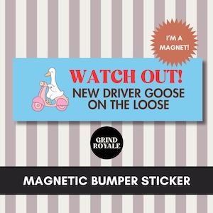New Driver Funny Car Magnet, Funny Car Magnet, Funny Bumper Sticker, Gifts For New Driver, Teenager Gift, Student Driver Magnet