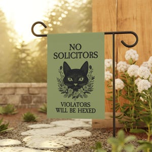 No Soliciting Garden Flag, Go Away Garden Flag, Funny Yard Flag, Floral Garden Flag, Gift For Gardeners, No Solicitors Sign, Yard Sign
