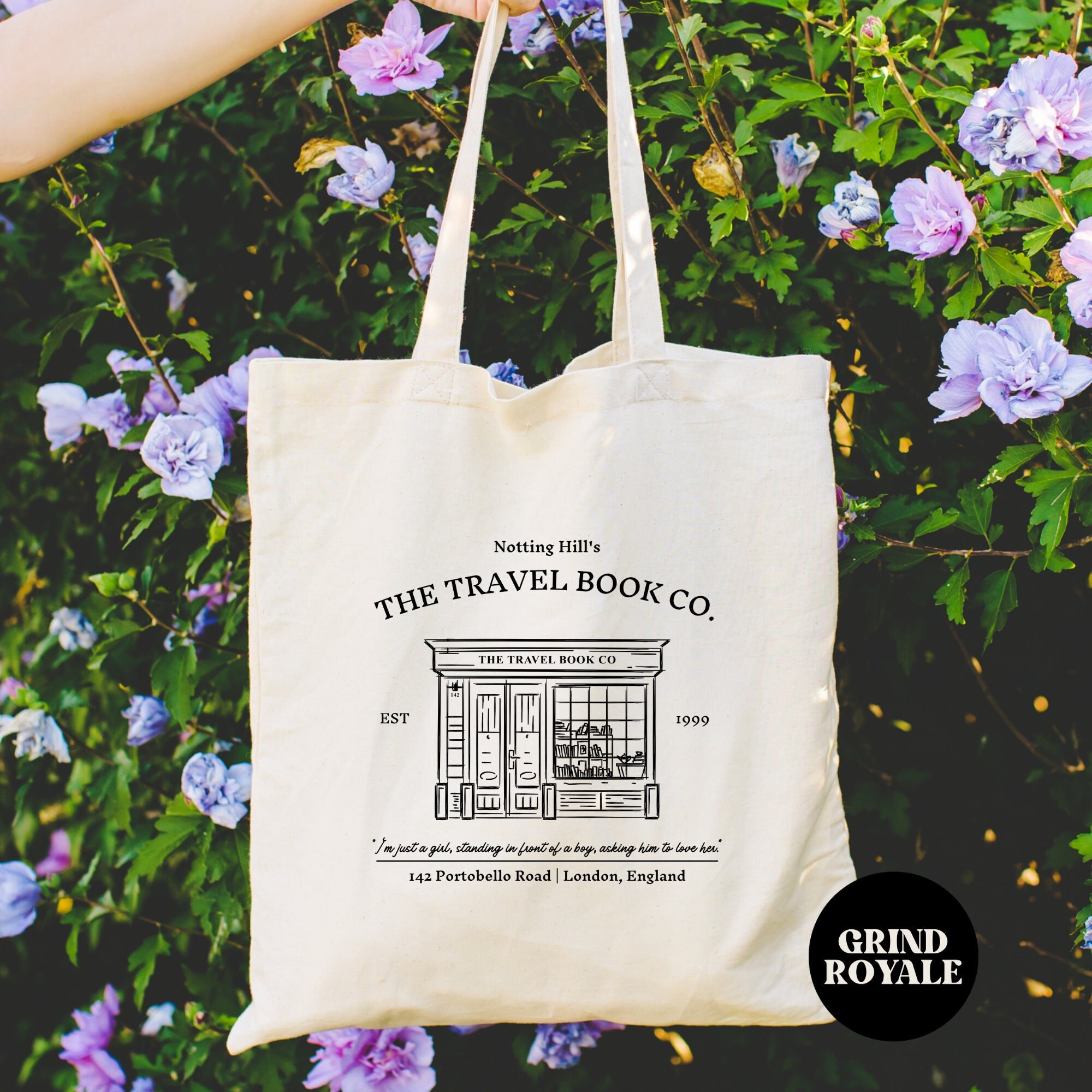 Notting Hill Tote Bag RomCom Notting Hill Movie Romance Movies Book Bag Gifts for Women Spill The Tea Movie Lover Gift 90s Movies
