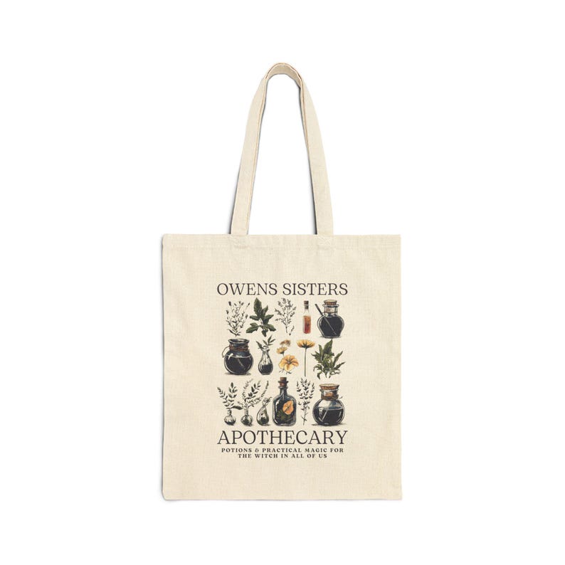 Owens Sisters Tote, Book Bag, Botanical Tote Bag, Movie Gifts, Witchy Gifts, Owens Sisters Gifts, Movie Lover,Midnight Margaritas image 2
