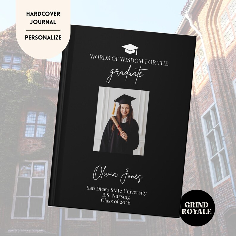 Graduation Party Guest Book, Personalized Advice & Wishes Journal for ...
