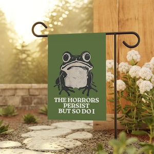 Funny Frog Garden Flag, Spring Garden Flag, Summer Garden Flag, Funny Frog Home Banner, Gifts for Gardeners, Porch Flag, Funny Yard Sign