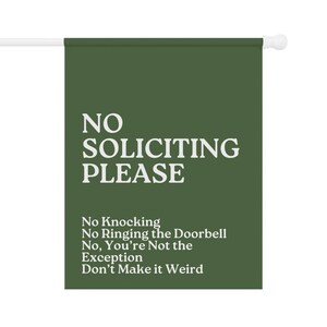 No Soliciting Garden Flag, Funny Garden Flag, Unwelcome Sign ...