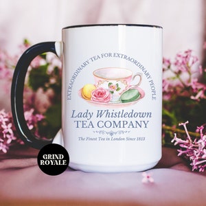 Lady Whistledown Tea Co Mug, Spill the Tea, Bridgerton Mug, Lady Whistledown Society Papers, Bridgerton Gift, Romance Reader, Bookish Mug