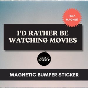 Movie Lover Bumper Sticker, Car Magnet Funny, Car Bumper Sticker, Bumper Sticker, Gifts For Geeks, Movie Lover, 90s Nostalgia, Nerdy Sticker
