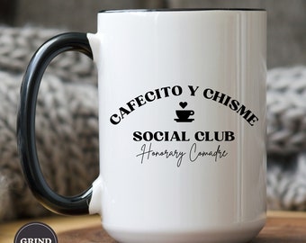 Cafecito y Chisme Kaffeetasse, spanische Kaffeetasse, lustige Kaffeetasse, Lateinische Tasse, Cafecito, Lateinische Kaffeetasse, mexikanische Kaffeetasse