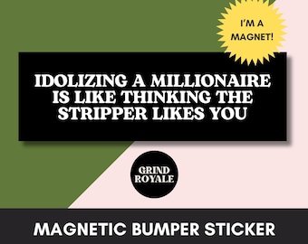 Anti MAGA  Car Magnet Bumper Sticker, Progressive Liberal Feminist, Political Bumper Sticker, FDT Sticker, Leftist Sticker