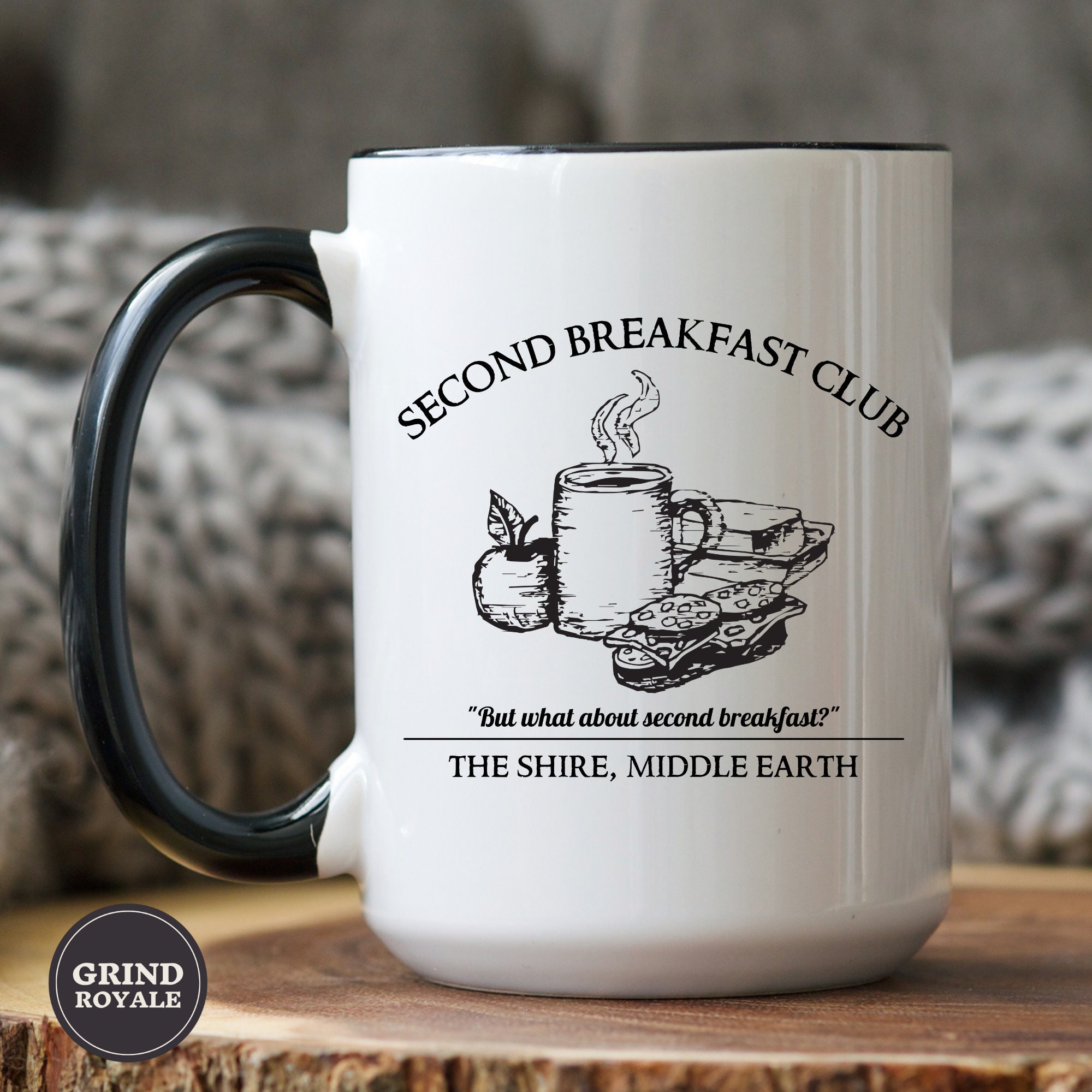 Second Breakfast Club Coffee Mug, Hobbit, LOTR, Gifts for Geeks,  Elevensies, Hobbit Mug, Lord of the Rings Mug 