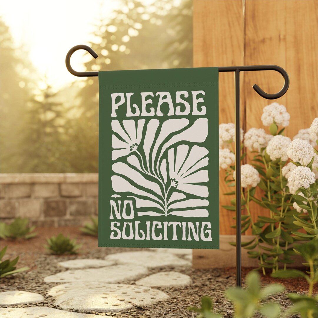 No Soliciting Garden Flag, Go Away Garden Flag, Funny Yard Flag, Floral ...