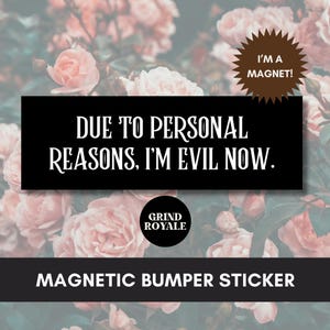 Funny Goth Bumper Car Magnet, Car Magnet Funny, Funny Bumper Sticker,Bumper Sticker,Unhinged Stickers,Witchy Sticker,Goth Sticker