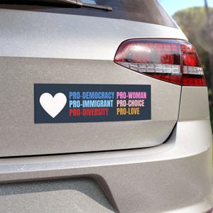 Pro Democracy Liberal Car Magnet Bumper Sticker,Progressive Liberal,Political Bumper Sticker,FDT Sticker,Leftist Sticker, Anti MAGA image 4