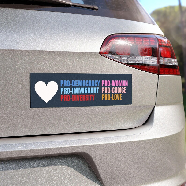 Pro Democracy Liberal Car Magnet Bumper Sticker,Progressive Liberal,Political Bumper Sticker,FDT Sticker,Leftist Sticker, Anti MAGA image 4