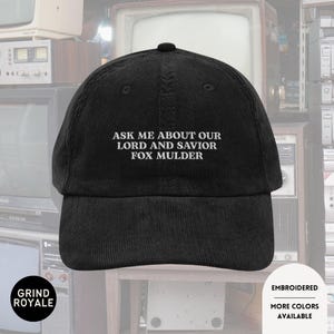 SciFi-nörd Rolig Vintage Broderad Corduroyhatt, Gåva för nördar, 90-tals Nostalgihatt, Paranormal Hatt, Mulder, Sanningen finns där ute