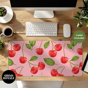 Cherry Cute Desk Mat, Cherries Desk Mat, Gamer Desk Mat, Gaming Desk Mat, Large Desk Mat, Desk Accessories, Teacher Desk Mat, Cute Desk Mat