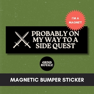 Grappige geek Side Quest bumper automagneet, grappige bumpersticker, coole bumpersticker, losgeslagen stickers, Weirdcore, gamer cadeau