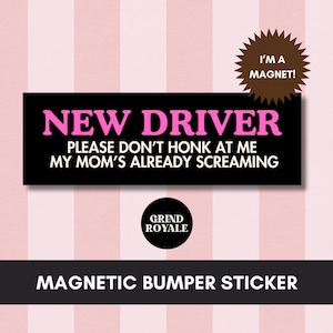 New Driver Funny Car Magnet, Funny Car Magnet, Funny Bumper Sticker, Gifts For New Driver, Teenager Gift, Student Driver Magnet