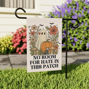 Kindness Fall Ghosts Garden Flag, Fall Garden Flag, Halloween Garden Flag, Fall Yard Flag,Spooky Garden Decor,Fall of the Patriarchy,Liberal image 2