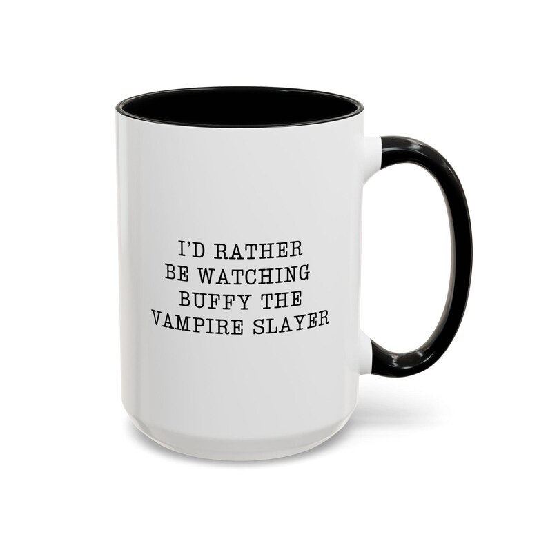 Taza de vampiro "Prefiero estar viendo Buffy", regalo para fans de Buffy, taza de café de vampiro, taza de Halloween, vajilla gótica, regalo para amantes de los vampiros, taza de película. imagen 5