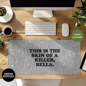 Skin of a Killer Vampire Large Gamer Desk Mat, Gaming Mouse Pad, Cute Computer Desk Accessory, Pretty Office Supplies, Twilight Fan Gifts