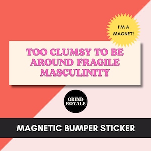 Funny Feminist Bumper Car Magnet, Car Sticker Funny, Car Bumper Sticker, Bumper Sticker, Unhinged Stickers, Feminist Gift, Political Sticker