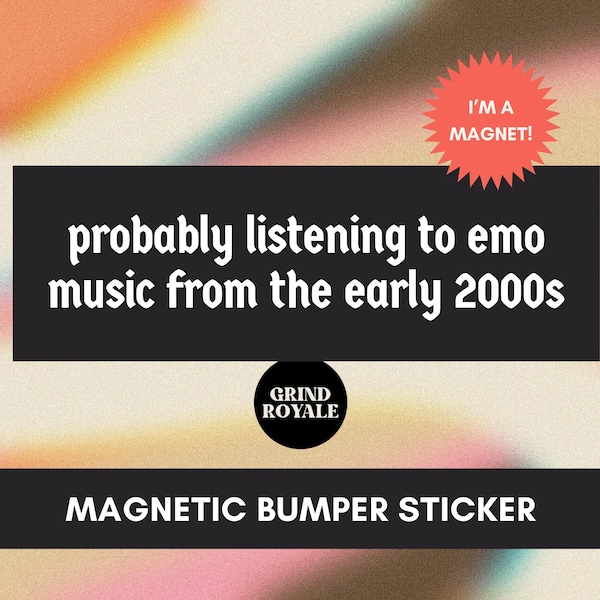 Elder Emo Bumper Sticker, Bumper Sticker, Elder Emo, Nostalgia, 2000s Sticker, Music Sticker, Car Sticker, Car Decal, Emo Sticker,Millennial