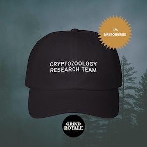 Cryptozoology Embroidered Hat, Dad Hat, Funny Hat, Funny Embroidered Hat, Cryptids, Cryptids Hat, Cryptozoology Gift, Bigfoot, Mothman