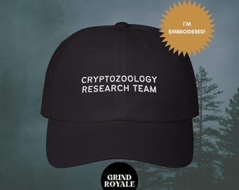 Cryptozoology Embroidered Hat, Dad Hat, Funny Hat, Funny Embroidered Hat, Cryptids, Cryptids Hat, Cryptozoology Gift, Bigfoot, Mothman