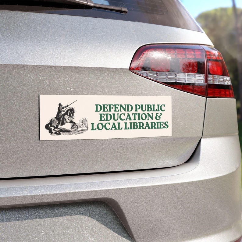 Verdedig openbaar onderwijs en bibliotheken Sociaal activisme Liberale automagneet bumpersticker, politieke bumpersticker, FDT, linkse sticker afbeelding 4