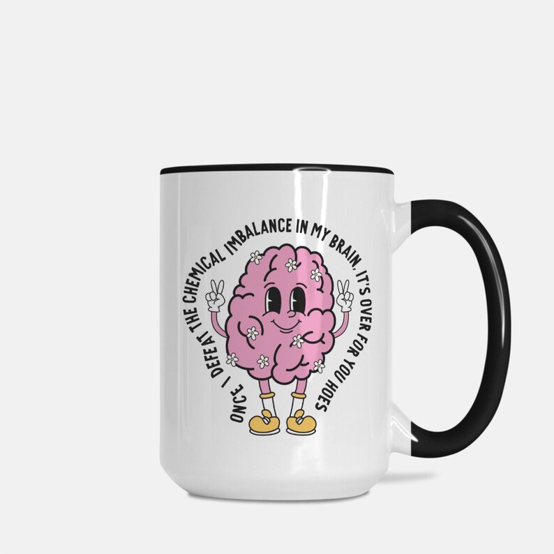 Cute Mental Health Mug, Funny Mental Health, Funny Mug, Sarcastic Funny Mug, Coffee Gift, Funny Gift, Retro Mug, Anxiety image 2