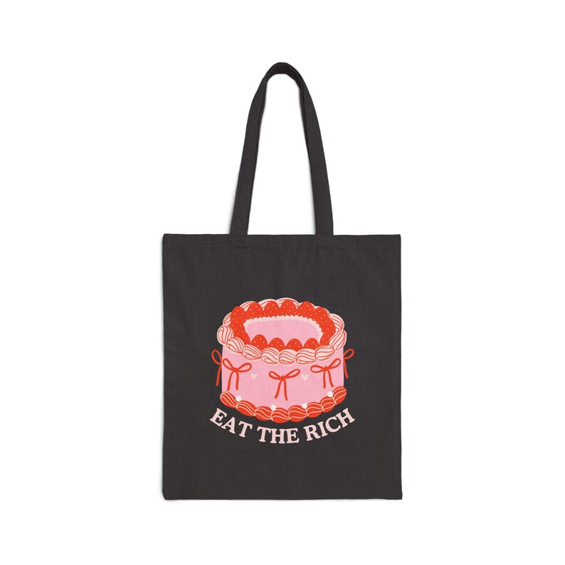 Eat The Rich Tote Bag, Bookish Tote Bag, School Tote Bag, Library Tote, Gifts for Readers, Anti Capitalist, Anti MAGA, Cute Tote Bag image 5
