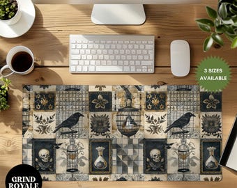 Witchy Whimsy Gothic Desk Mat, Whimsygoth Desk Mat, Gamer Desk Mat, Gaming Desk Mat, Large Desk Mat, Desk Accessories, Cute Desk Accessories