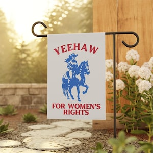 Feminist Cowgirl Social Activist Flag, Kindness Garden Flag, Democrat Garden Flag, Political Yard Flag, Feminist Flag, Progressive Flag