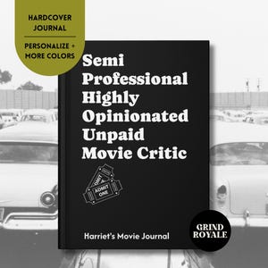 Custom Movie Logbook Review Journal, Movie Lover Gift, Movie Critic Journal, Movie Tracker, Personalized Journal, Movie Review Journal