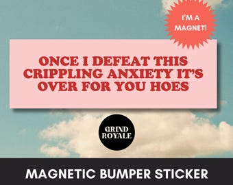 Funny Mental Health Bumper Sticker, Car Sticker Funny, Car Bumper Sticker, Funny Bumper Sticker, Unhinged Stickers, Dark Humor Sticker